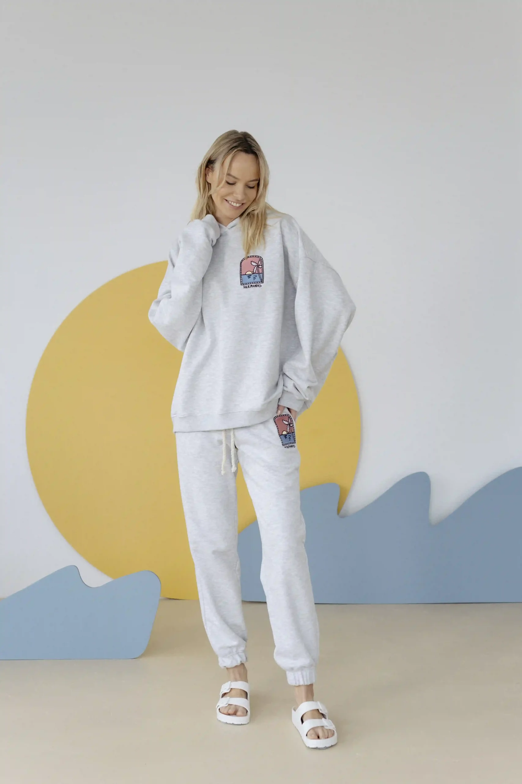 Bluza Mila Sunset Palm Grey - Obraz 4